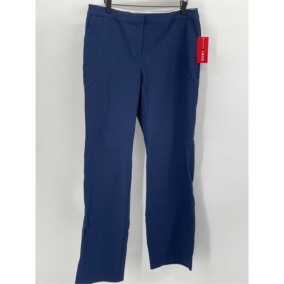 Izod Pants Navy Blue Women’s‎ Size 10 Straight Leg Lightweight New - Picture 1 of 12